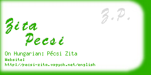 zita pecsi business card